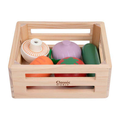 Caisse en bois du monde classique avec des légumes