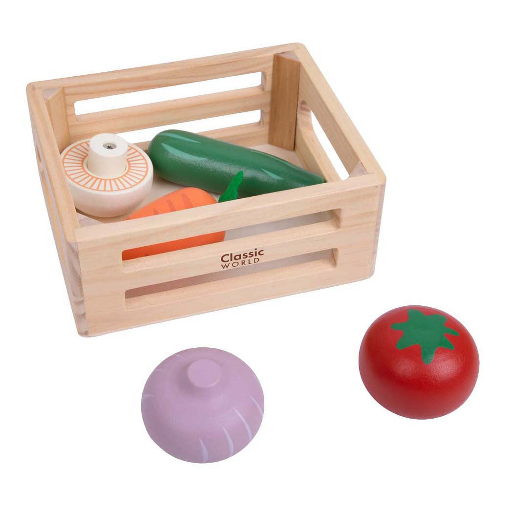 Caisse en bois du monde classique avec des légumes