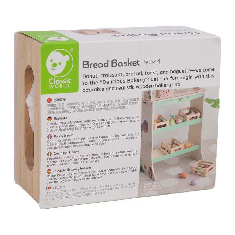 Caisse en bois du monde classique avec du pain