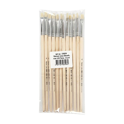 Brosses en bois No. 4, manche court, 12pcs.