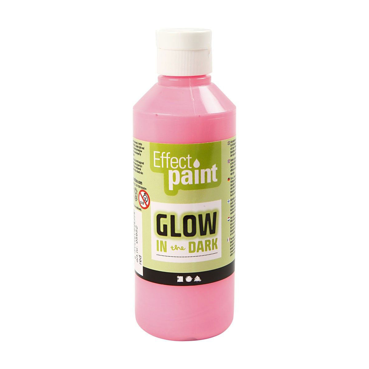 Glow in the Dark Paint - rouge clair, 250 ml
