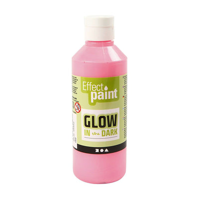 Glow in the Dark Paint - rouge clair, 250 ml