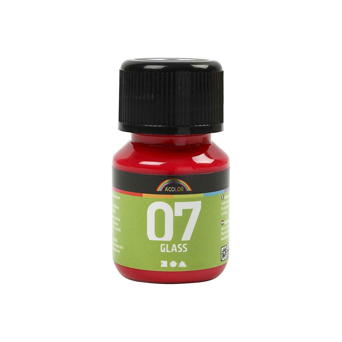 Peinture en verre permanente - rouge, 30 ml