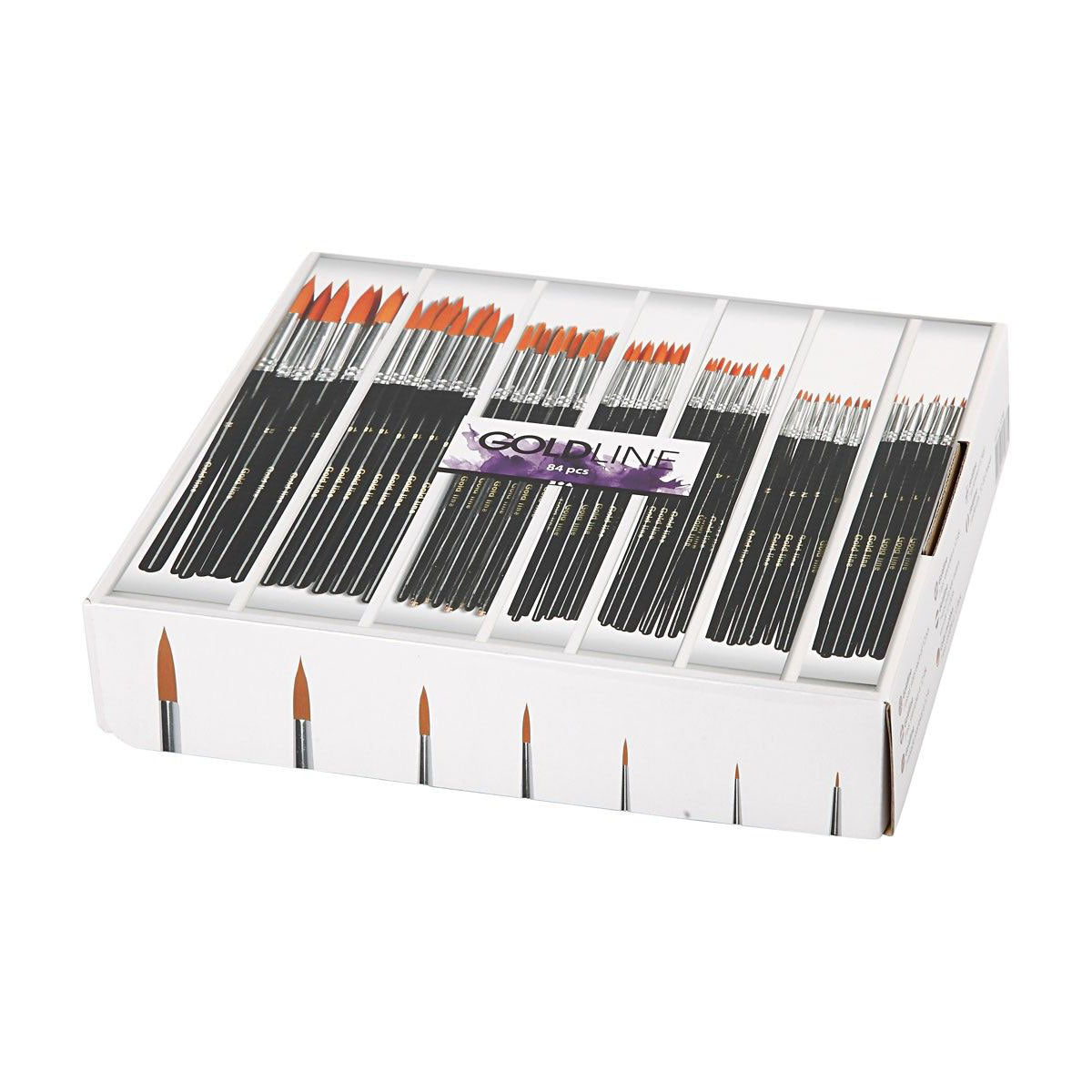 Brosses rondes - 7 tailles, 84e.