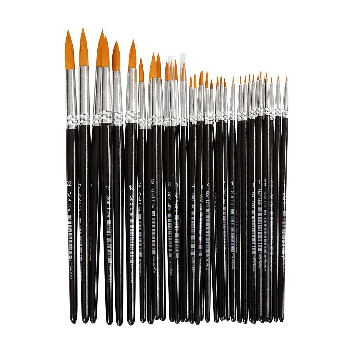 Brosses rondes - 7 tailles, 36e.