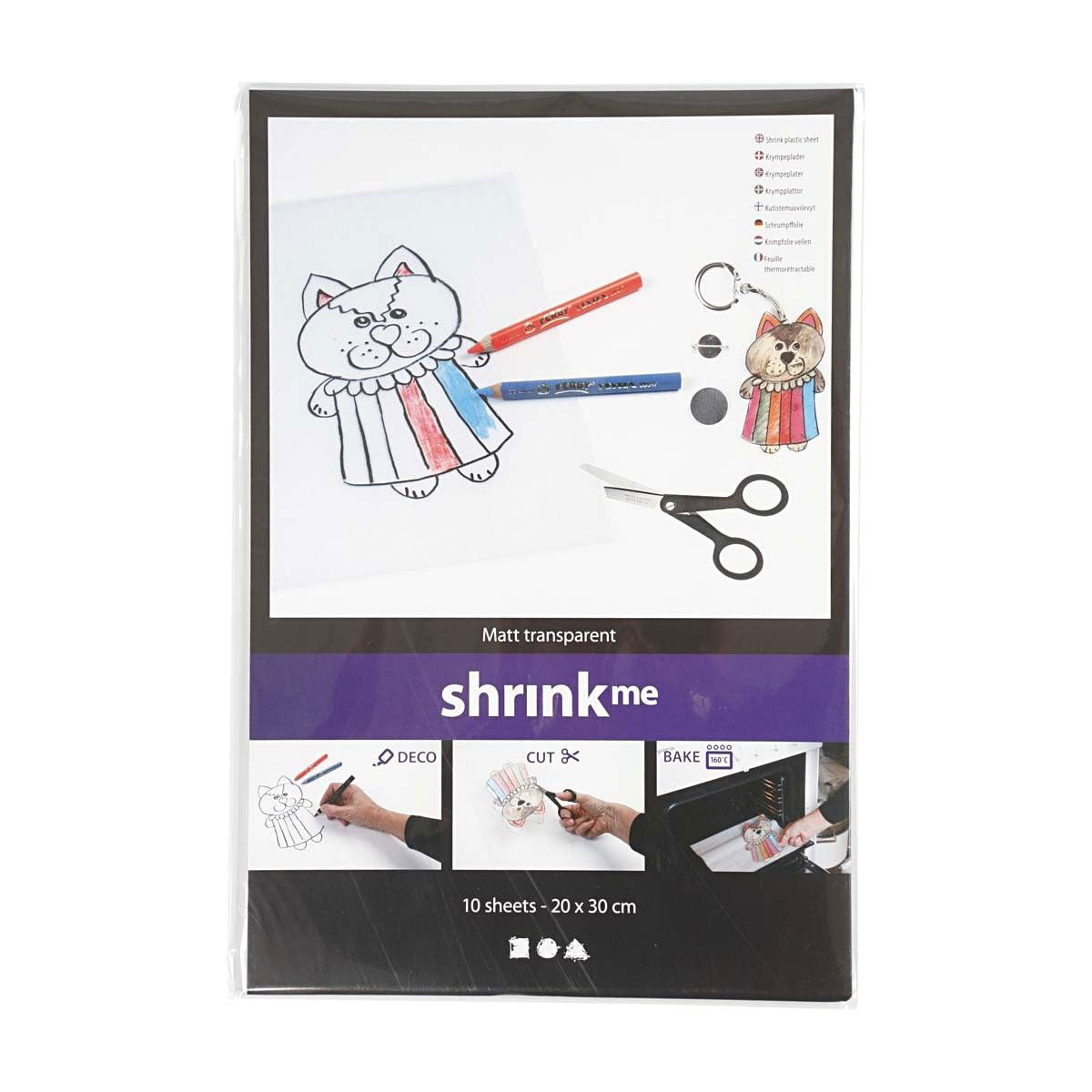 Film rétractable - Transparent mat, 10 feuilles