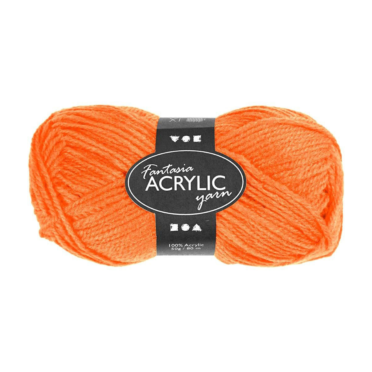Fil acrylique Néon - Orange Néon, 50gr