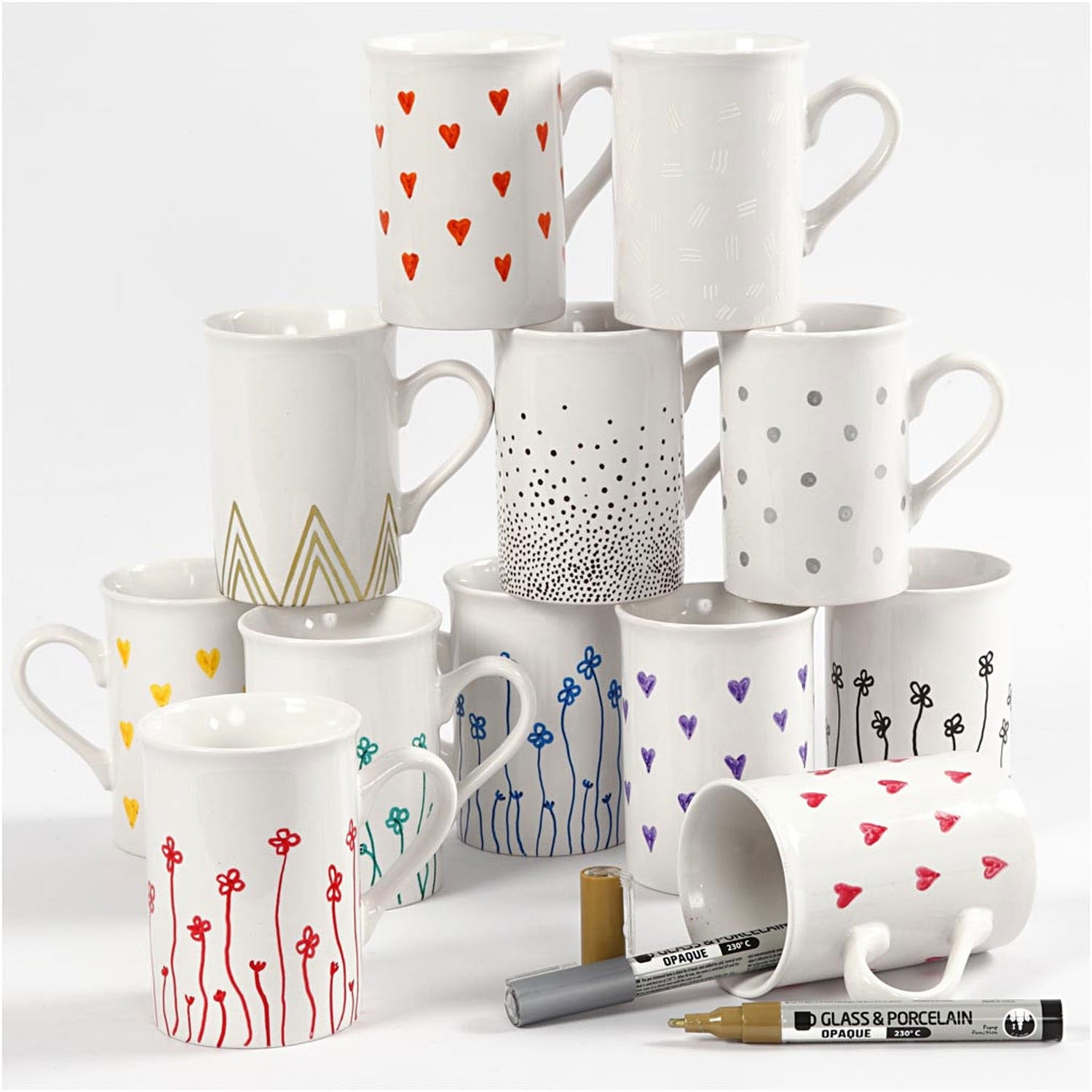 Marqueurs en porcelaine de verre de la société Creativ, 12 pcs.