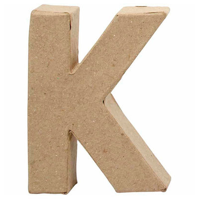 Lettre Papier -maché - K, 10cm
