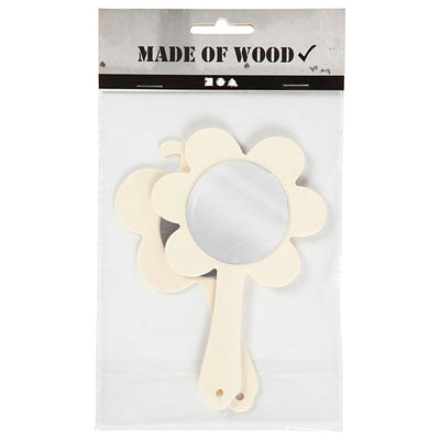 Décorez votre miroir à main en bois, 2e. 14 cm
