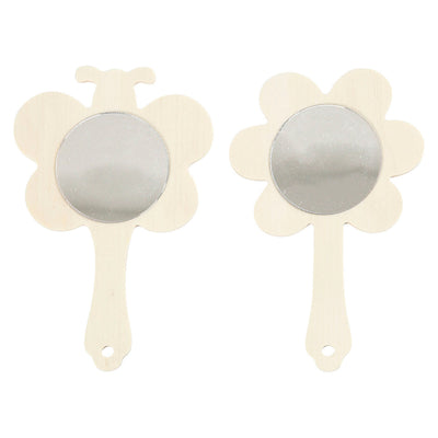 Décorez votre miroir à main en bois, 2e. 14 cm
