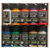 Peinture textile différentes couleurs, 10x50 ml.
