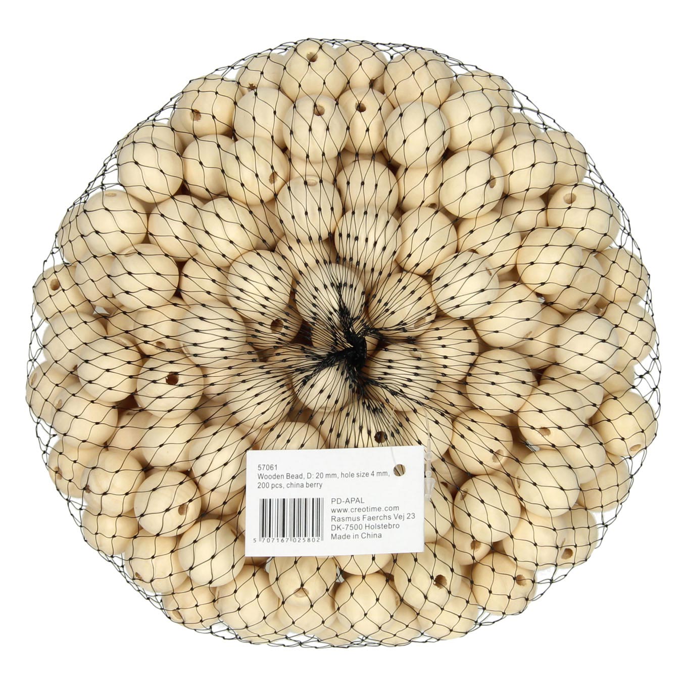 Perles en bois, Ø 2cm, 200pcs.