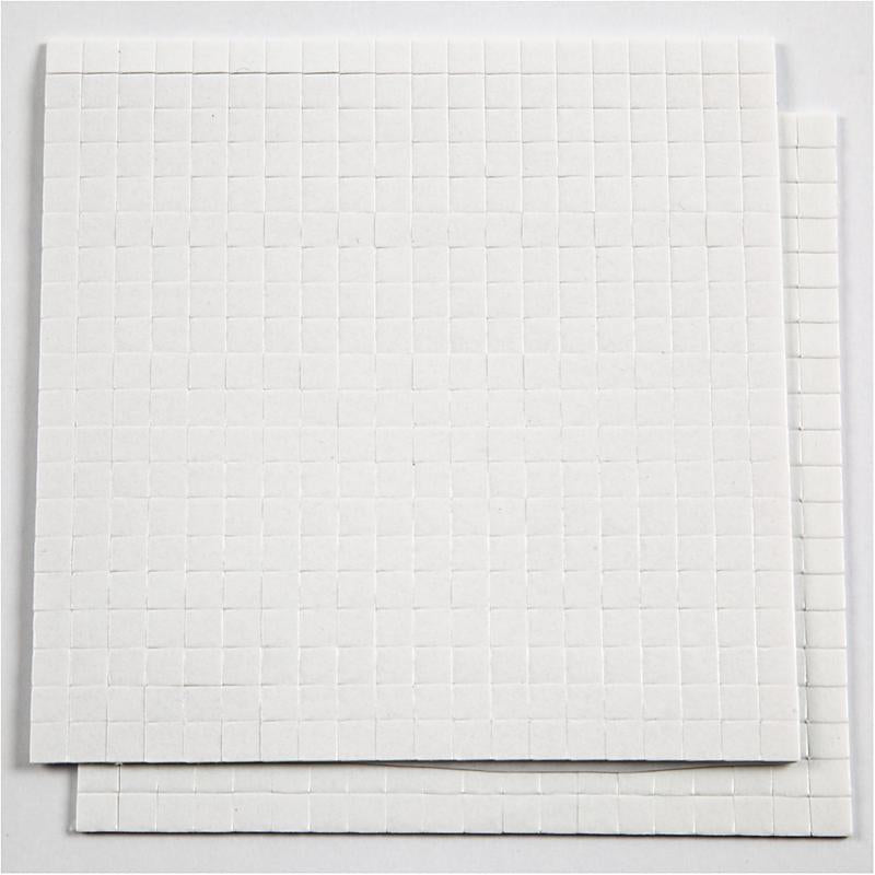 Creativ Company 3D Pads en mousse blanc 5x5x1mm, 2 feuilles