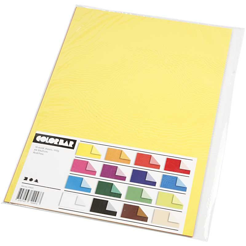 Couleur Bar Papier Couleur A4 100gr, 16 feuilles