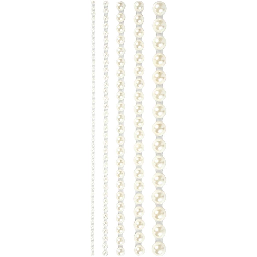 Perles à mi-pâte blanches 2-8 mm, 140e.
