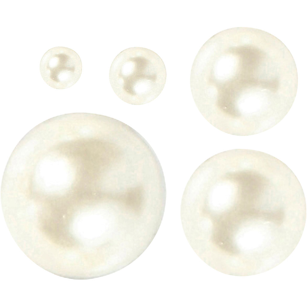 Perles à mi-pâte blanches 2-8 mm, 140e.
