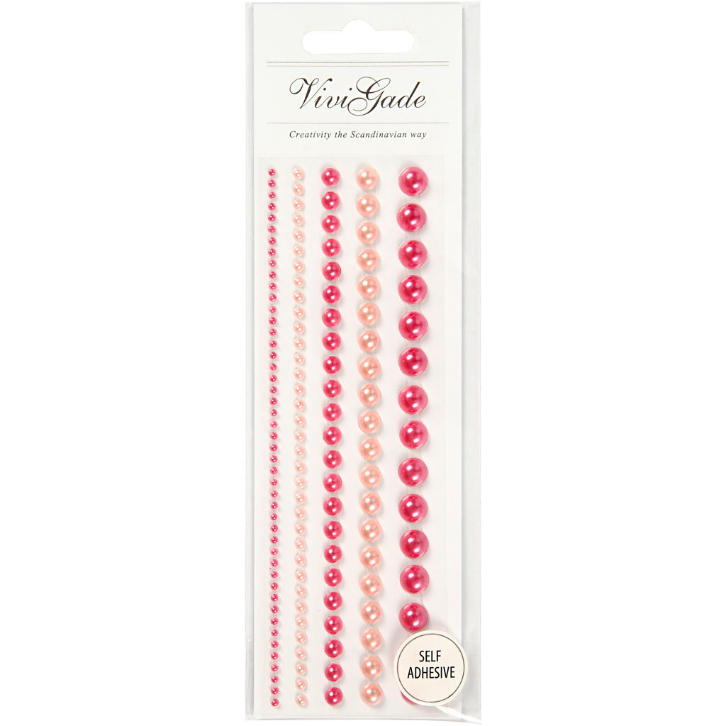 Perles à mi-pâte Rose 2-8 mm, 140e.