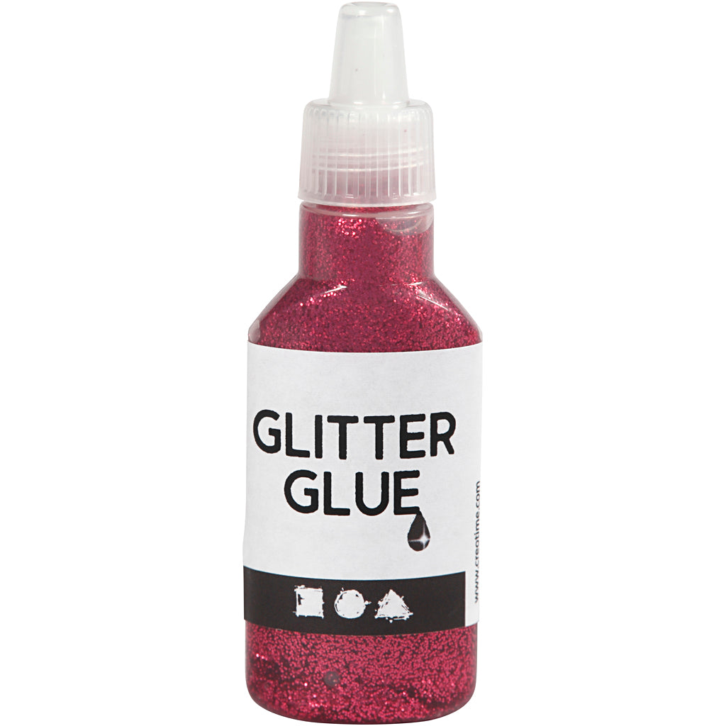 Creativ Company Glitter Glue Rose foncé, 25 ml