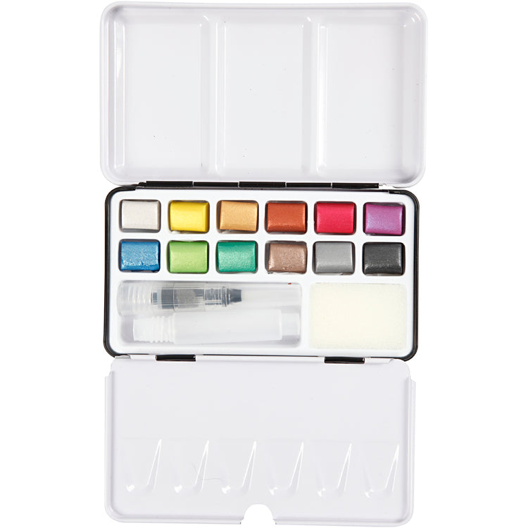 Art aqua aquarel peinture métallique, 12 couleurs