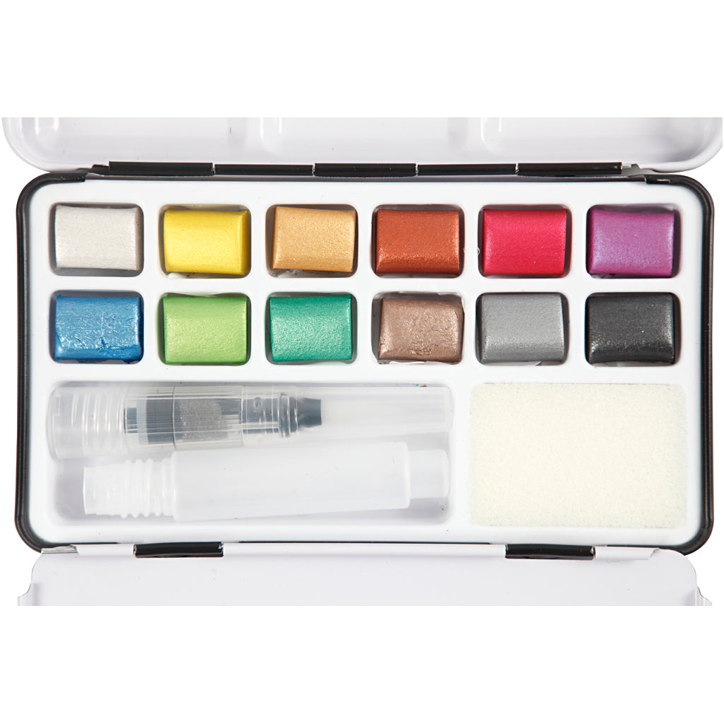 Art aqua aquarel peinture métallique, 12 couleurs
