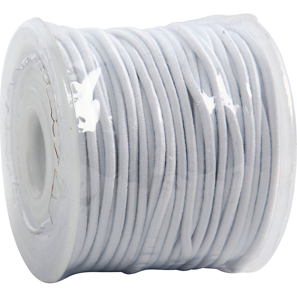 Épaisseur élastique 2 mm blanc, 25m