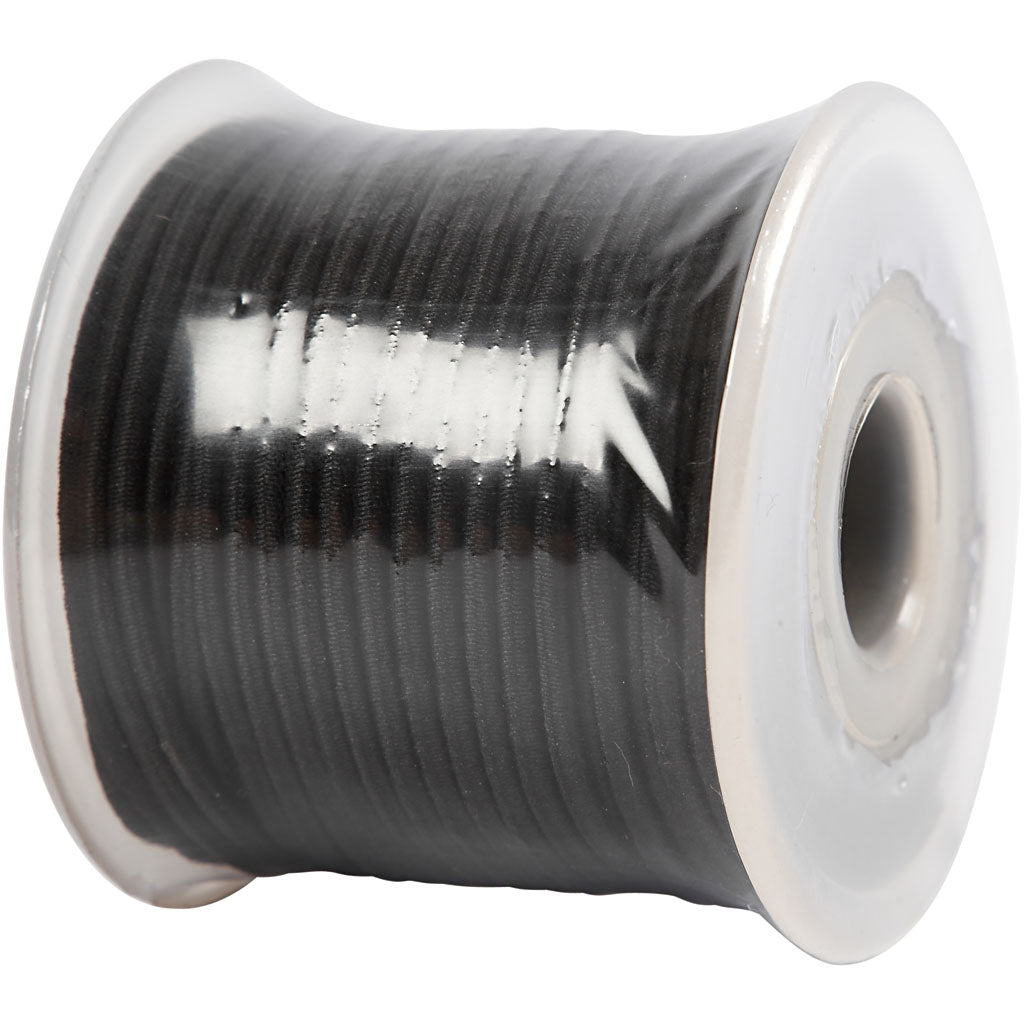 Épaisseur élastique 2 mm noir, 25m