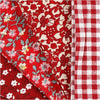 Tissu patchwork rouge 45x55cm, 4st.