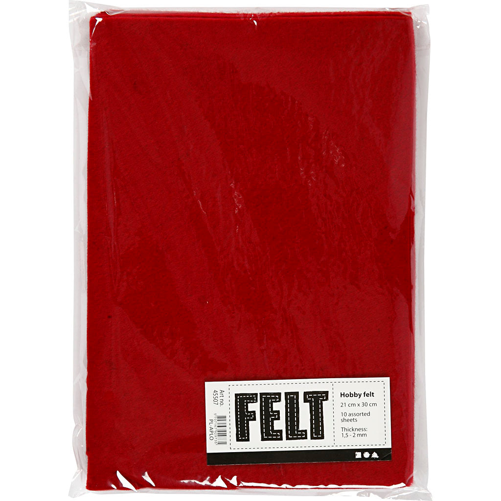 Hobby Felt, Antique Red, A4, 10 feuilles