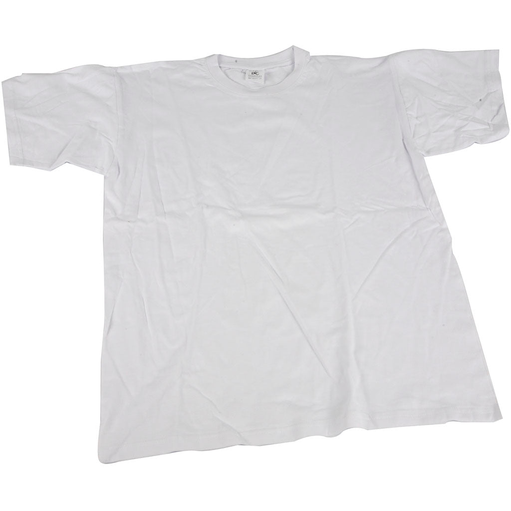 T-shirt blanc avec du cou rond Coton, taille L