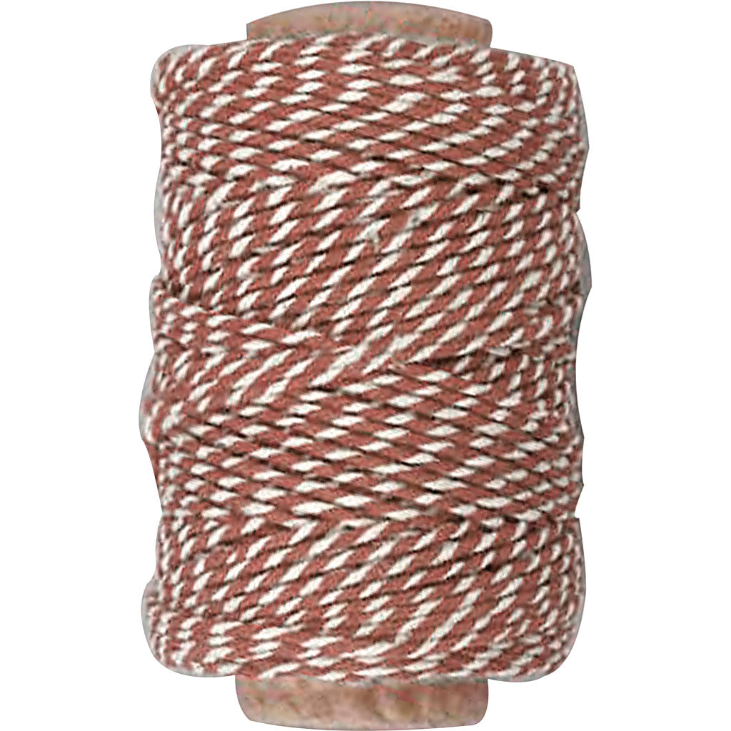 Crétiv Company Cotton Cord Brown White, 50m