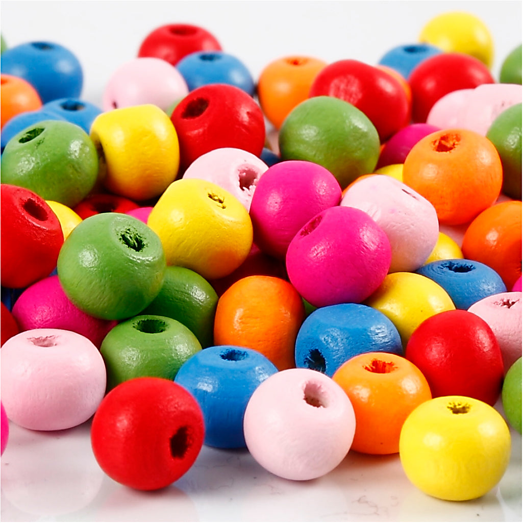 Creativ Company Wooden Beads Mélanger 8 mm, 90e.