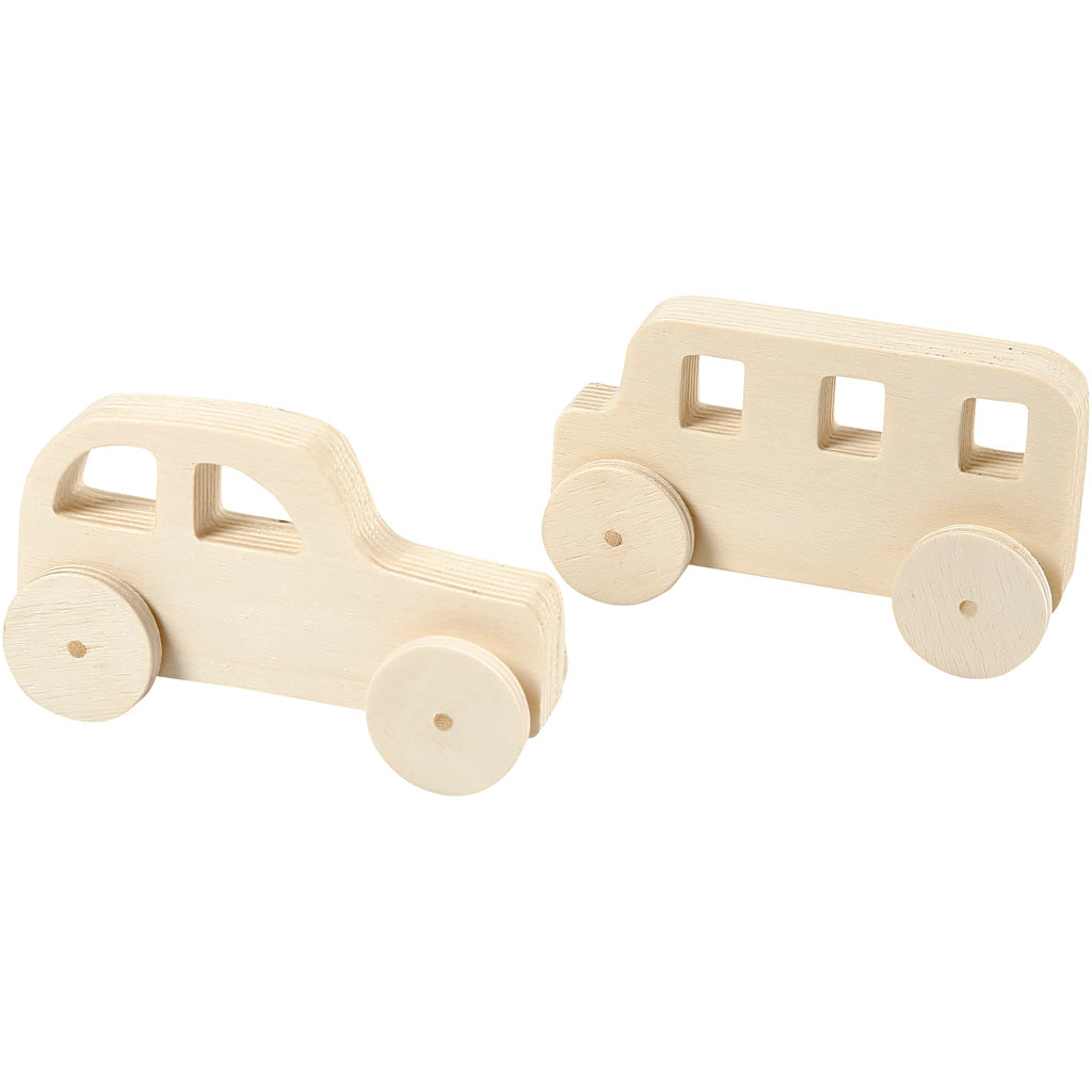 Creativ Company Wooden Cars, 2e.
