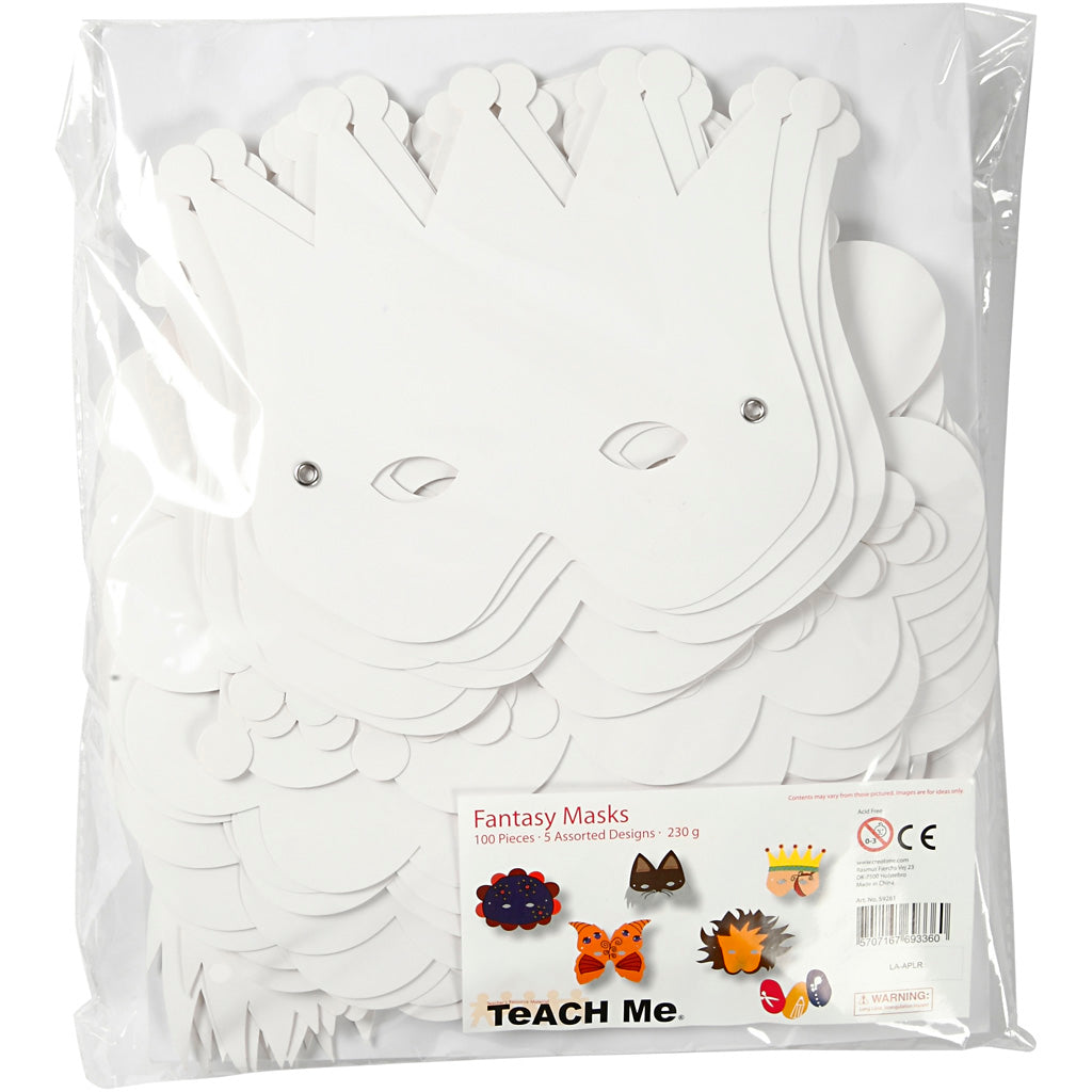 Creativ Company Fantasimaskers White, 100e.