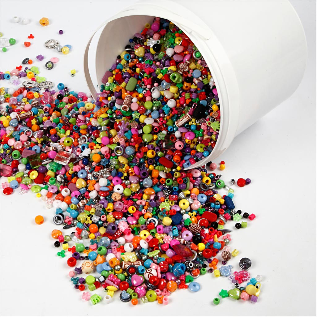 Seau xl avec perles en plastique, 8100st.
