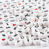 Perles de lettre blanc 7 mm, 200st.