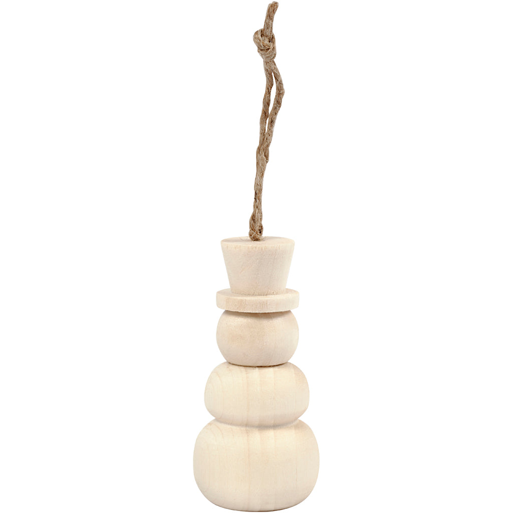 Snowman de pendentif en bois