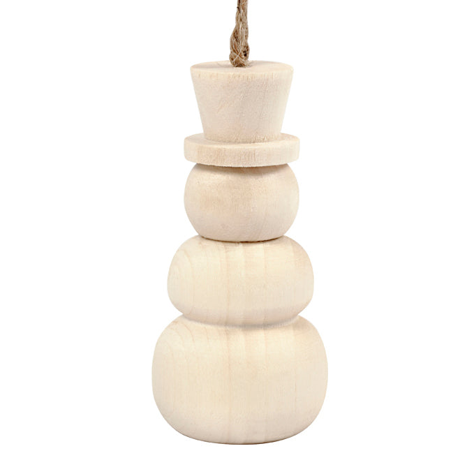 Snowman de pendentif en bois