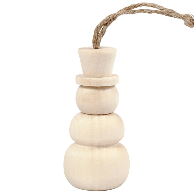 Snowman de pendentif en bois