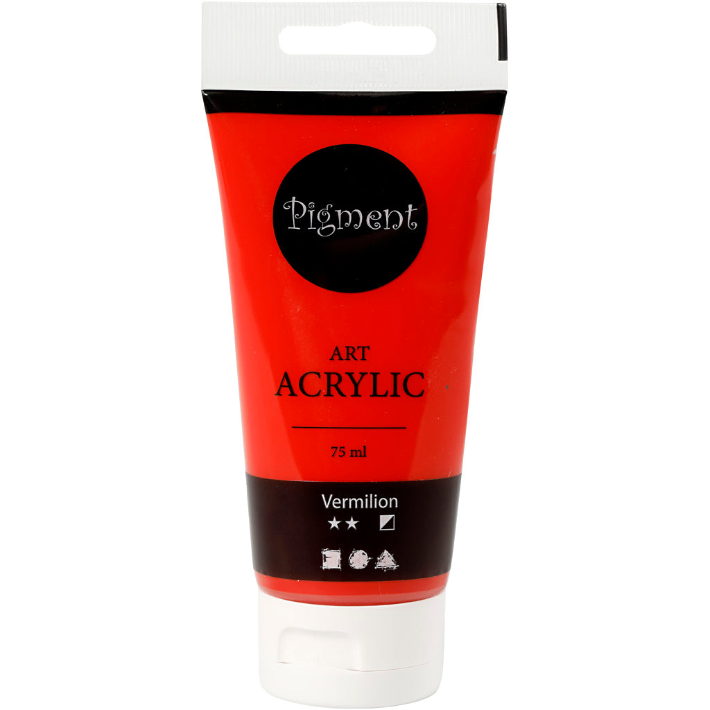 Creativ Company Pigment Art Acrylic Paint Vermilion, 75 ml