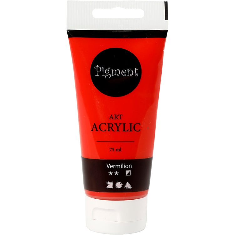 Creativ Company Pigment Art Acrylic Paint Vermilion, 75 ml