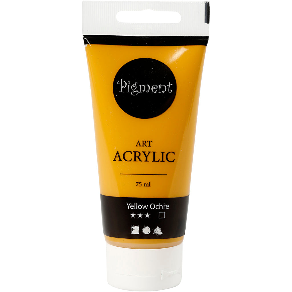 Creativ Company Pigment Art Acrylic Paint Ochère Geel, 75 ml