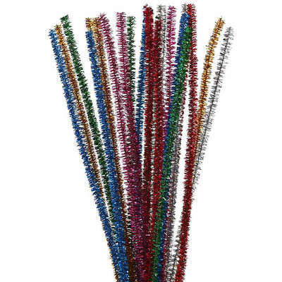 Creativ company fil chenille couleurs fortes paillettes 30cm, 24 pcs.