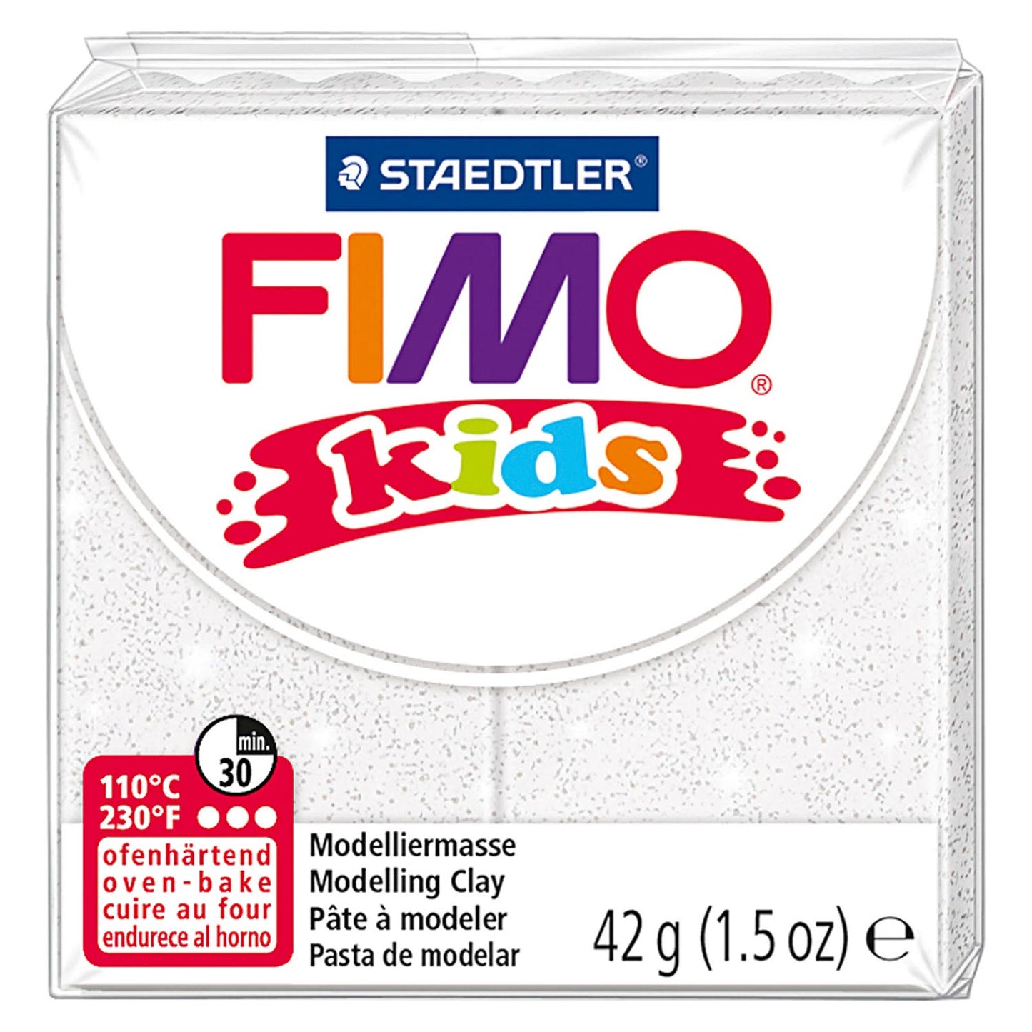 Fimo Kids Mountting Clay White paillettes, 42gr