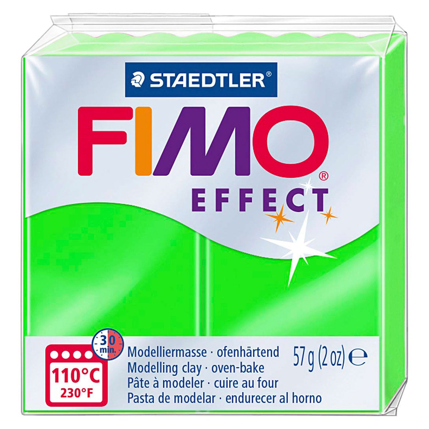 FIMO Effet Montage Clay Neon Green, 57GR