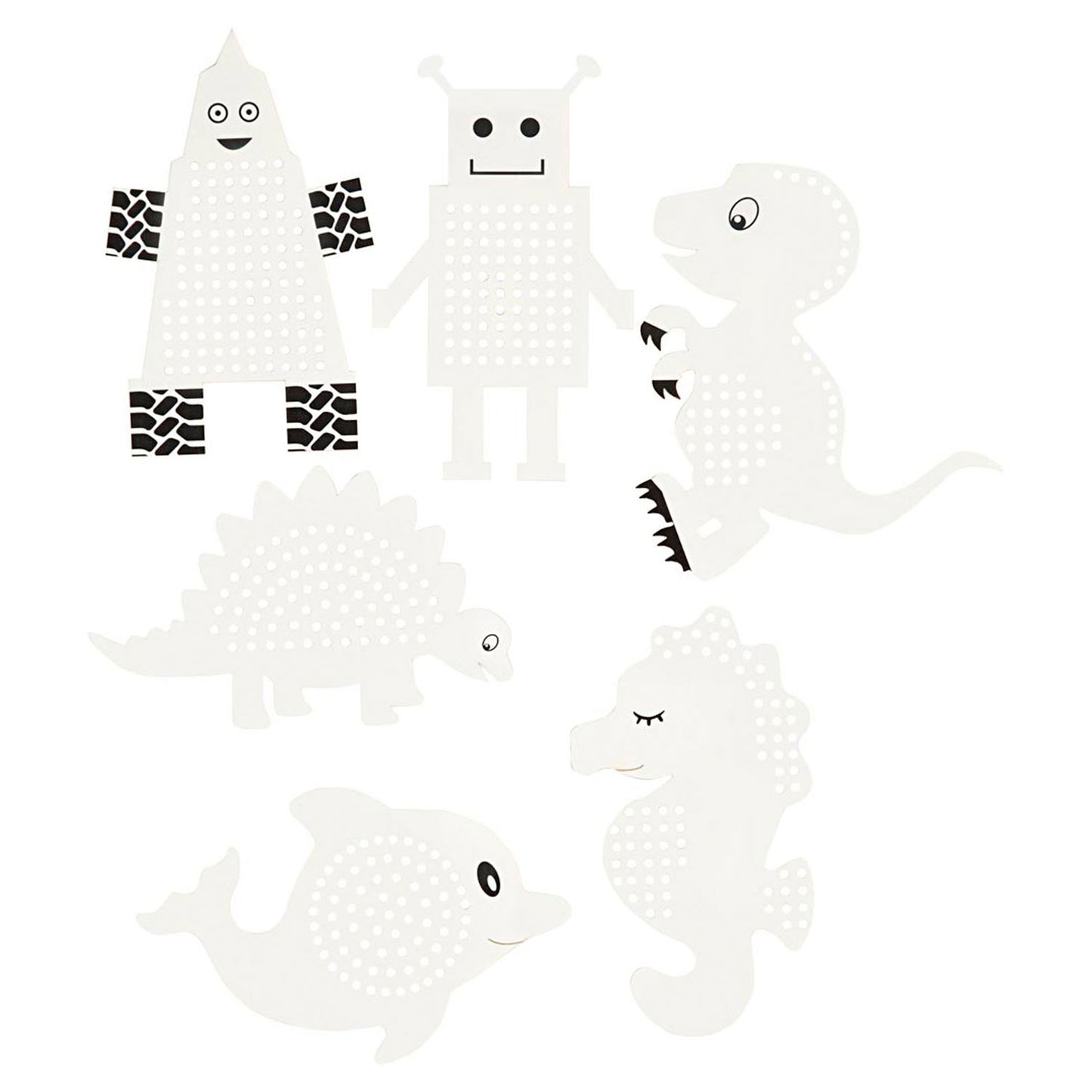 Comparties à broderie Animaux et robots, 18dlg.