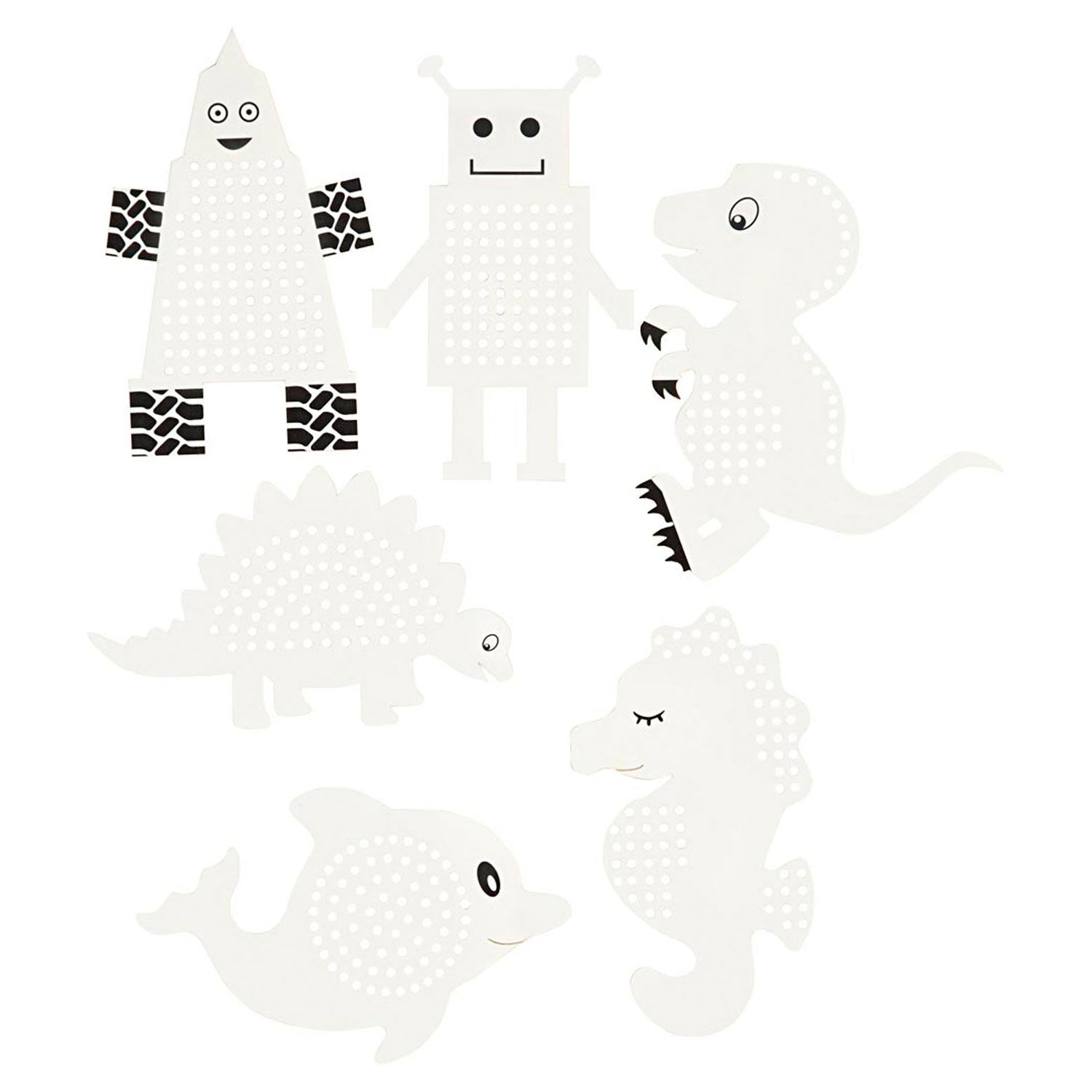 Comparties à broderie Animaux et robots, 18dlg.
