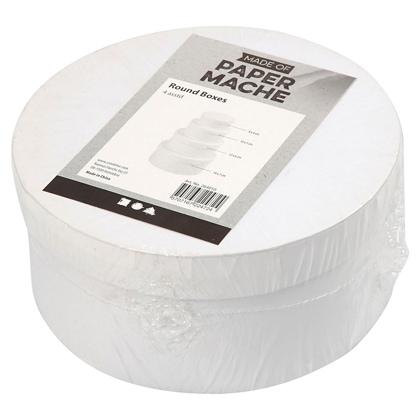 Boîtes rondes de carton, 4 tailles