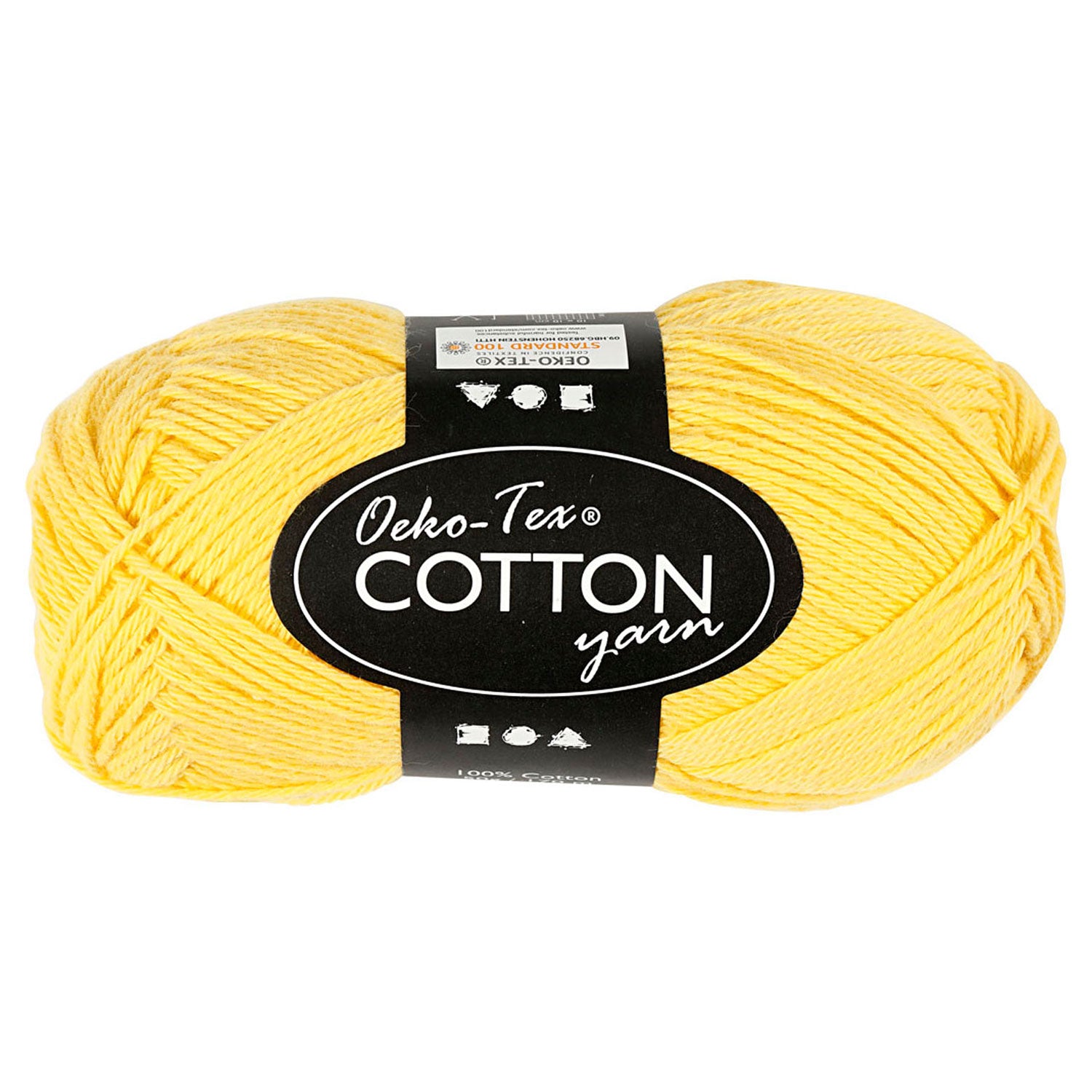 Fil de coton, jaune, 50gr, 170m