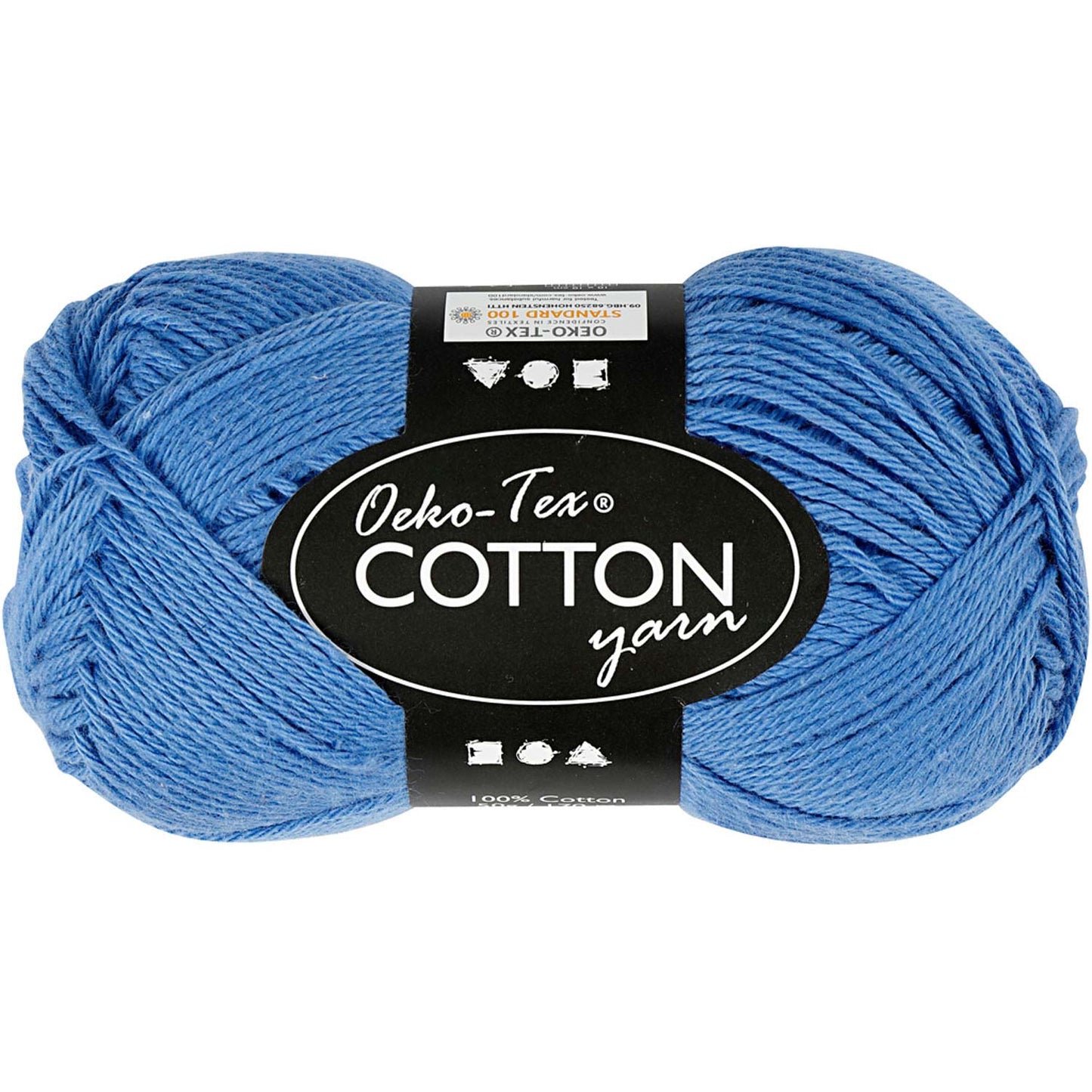 Fil de coton, bleu, 50gr, 170m